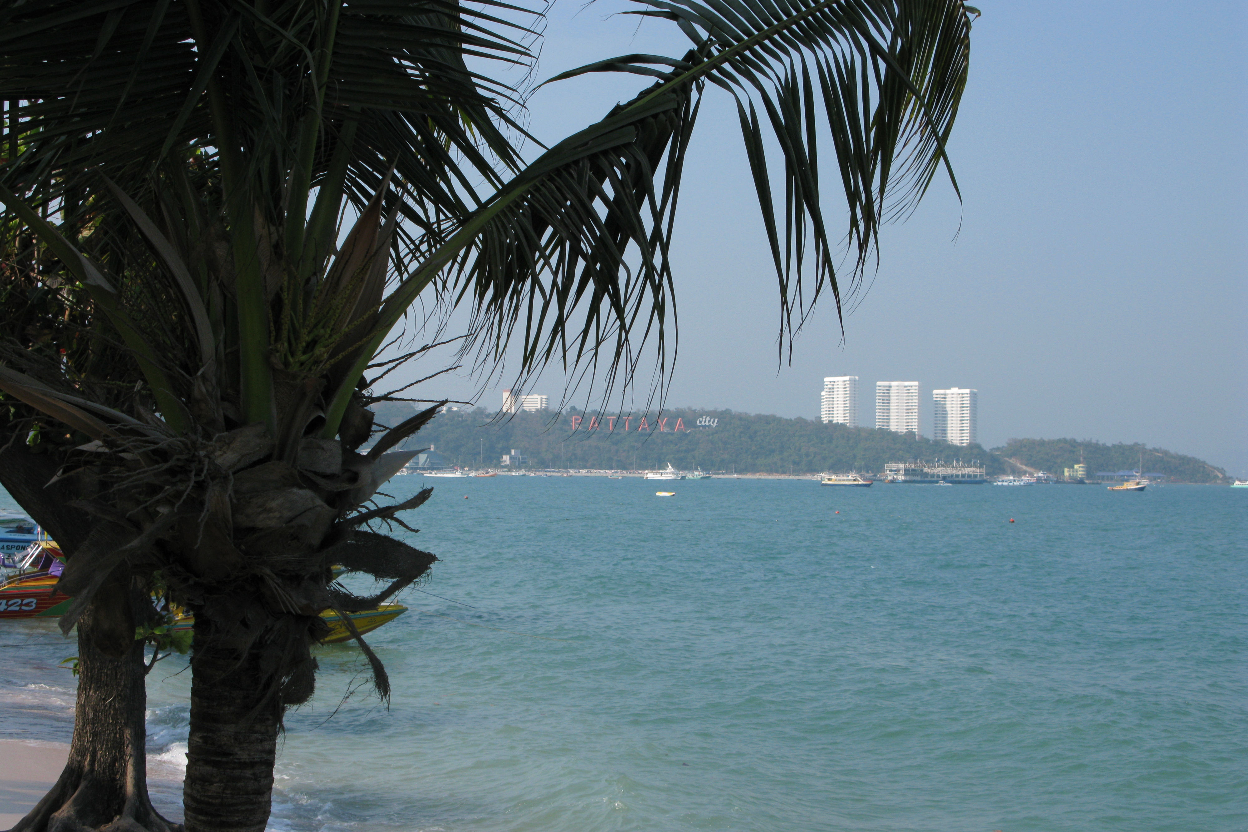 Pattaya Bay and beach skyline